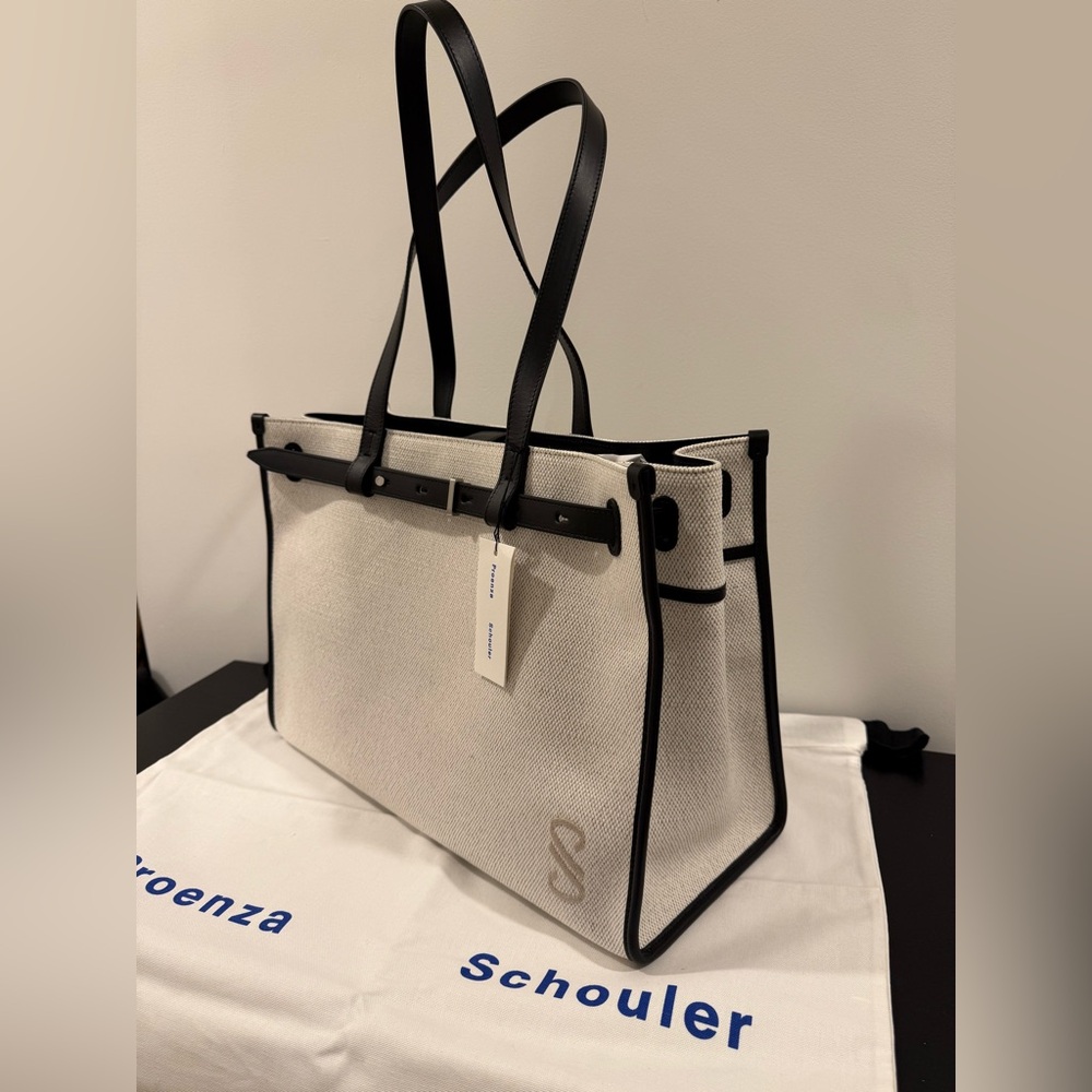 Proenza Schouler Cream and Black Tote Bag - Picture 2 of 11
